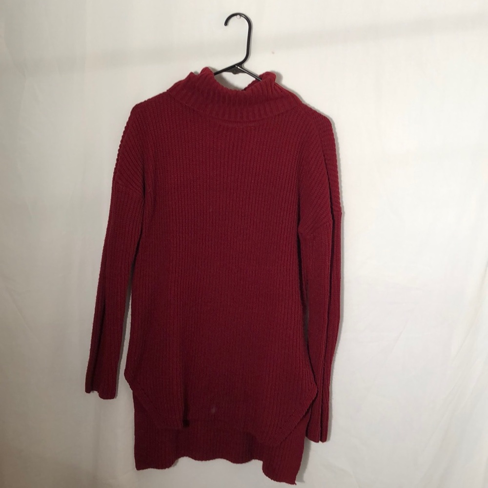 Pink Rose Deep Red Turtle Neck